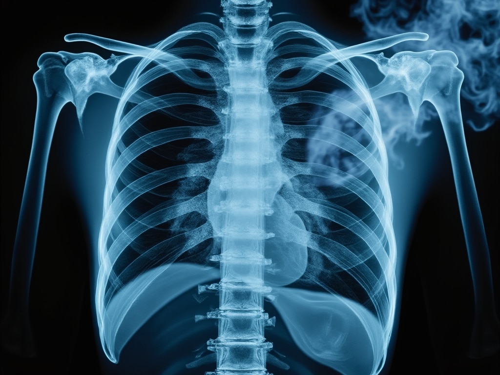 bild på lungor med rök från vapes